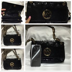 Michael kors Black Python Embossed Bag